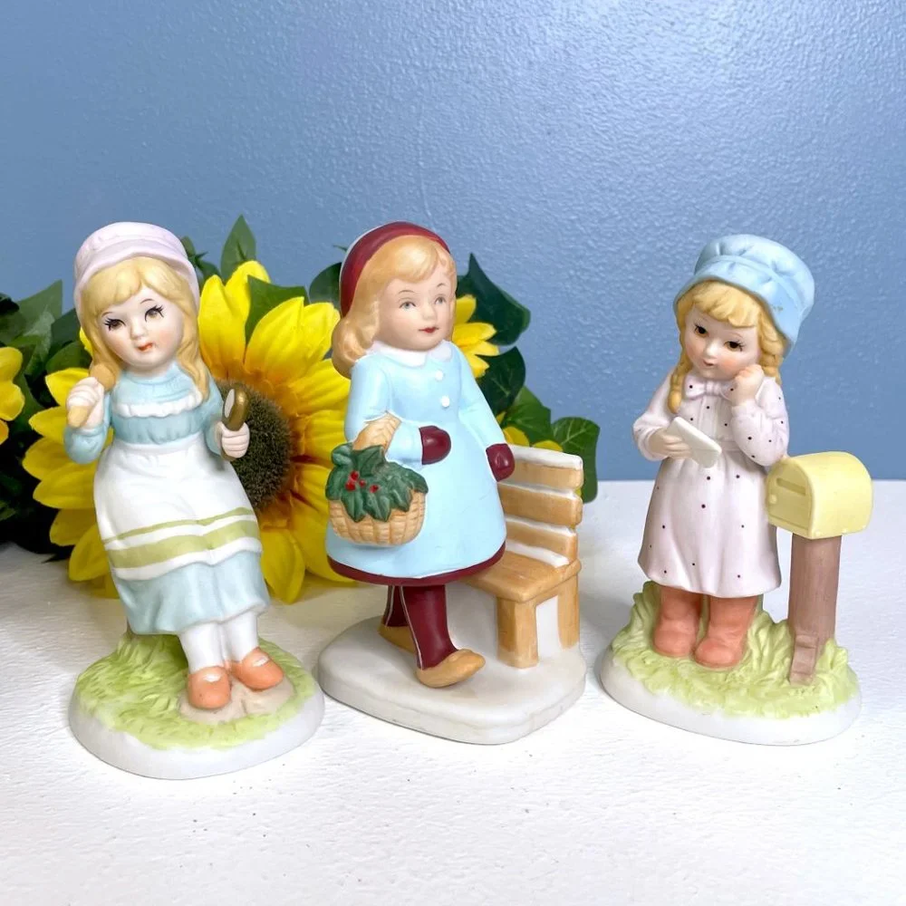 RARE Vintage 1983 New England Collectors Society Lot of 3‎ Porcelain Figurines